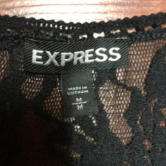 Express Black Railroad Trim Lace Babydoll‎ Tank med - Picture 5 of 5